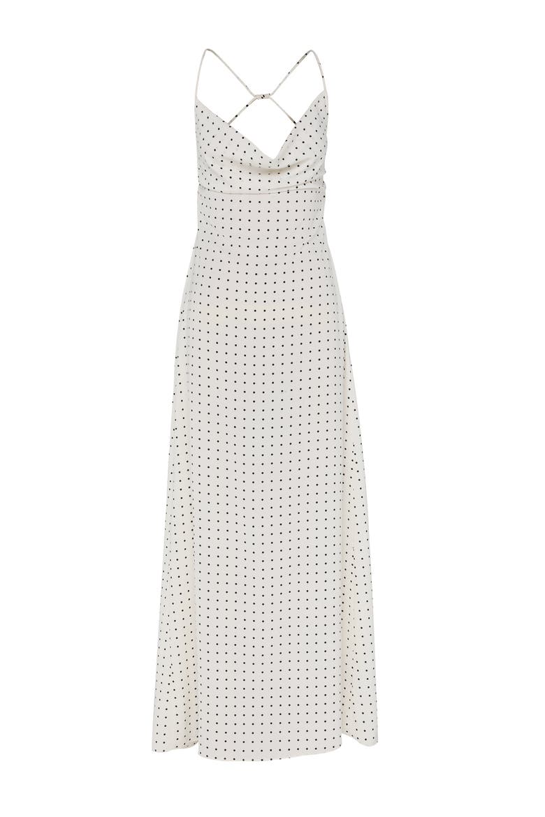 Lottie Maxi Dress, Alternate, color, White Polkadot