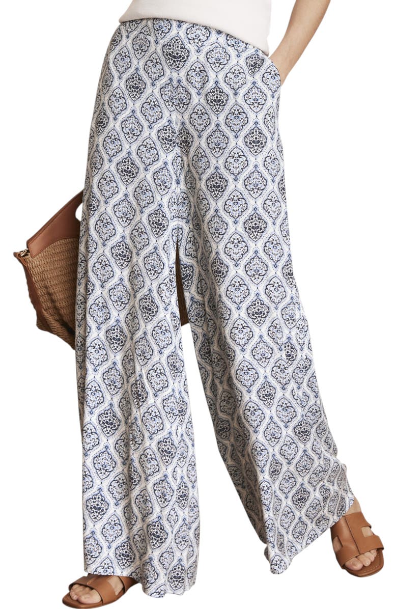 MINT VELVET Tile Print Trouser, Main, color, Cream
