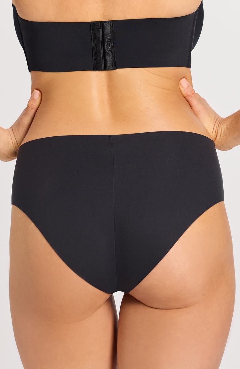 SAVAGE X FENTY Microfiber No-Show Hipster Briefs, Alternate, color, Black Caviar