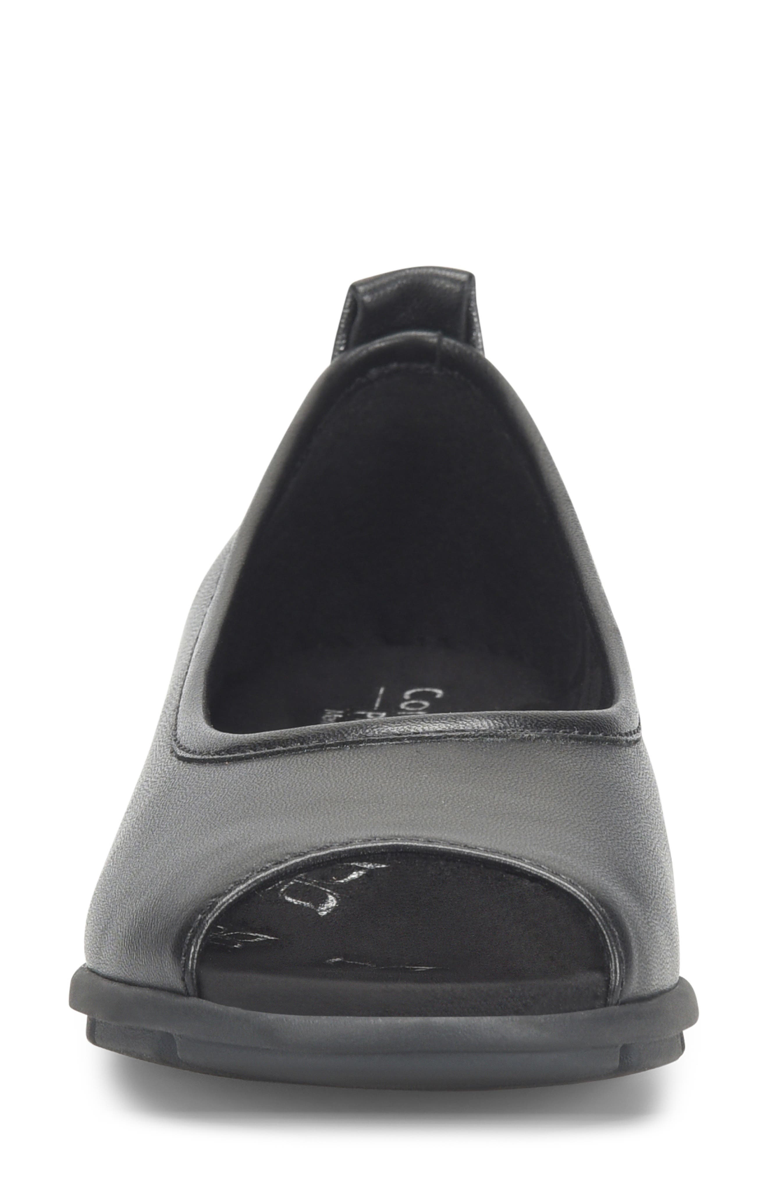 Pratima Peep Toe Ballet Flat, Alternate, color, BLACK