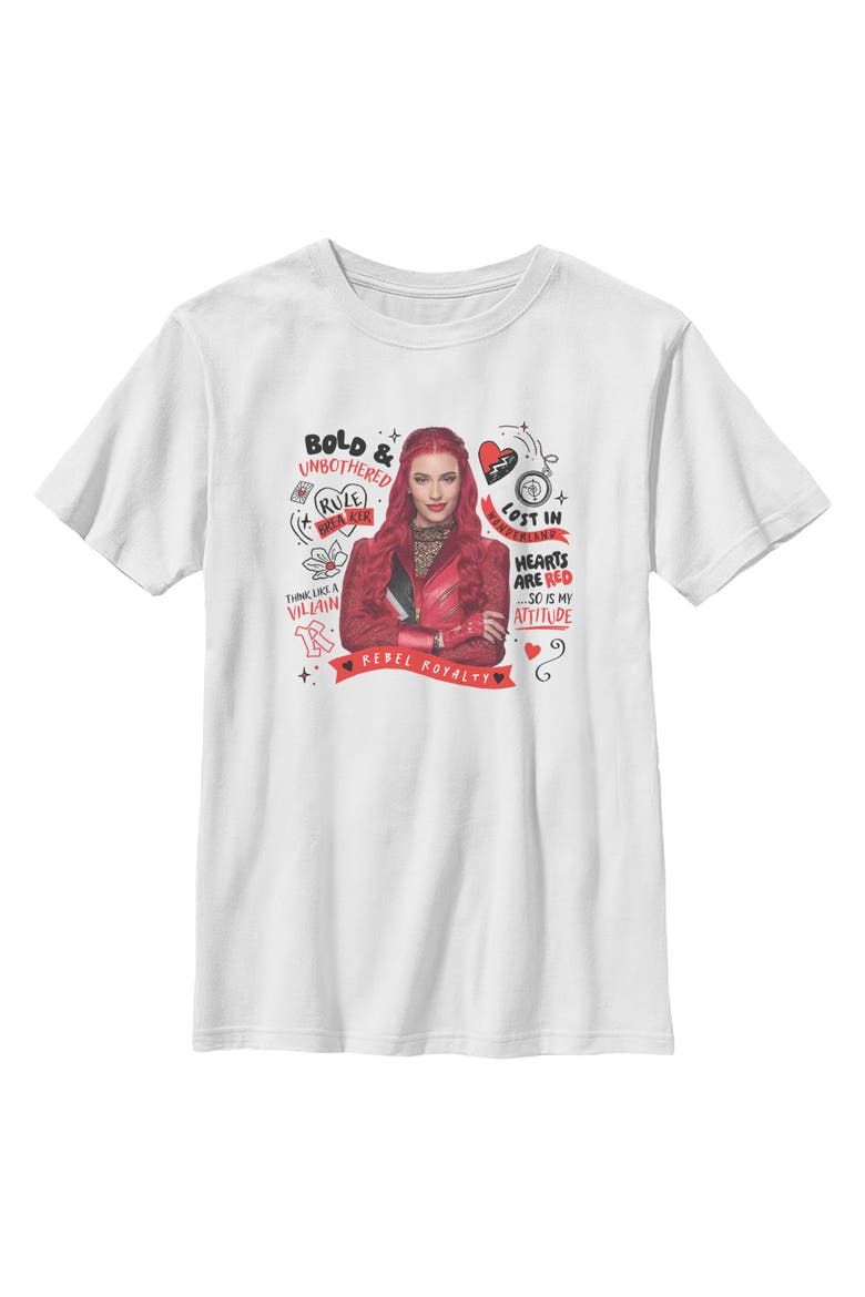 Boy's Descendants Wicked Wonderland Red Rebel Royalty  Graphic T-Shirt, Main, color, White