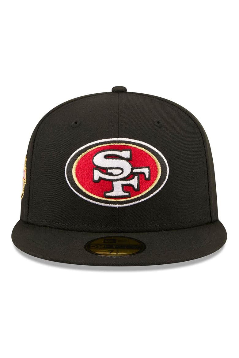 Men's New Era Black San Francisco 49ers 80th Anniversary 59FIFTY Fitted Hat, Alternate, color, Black