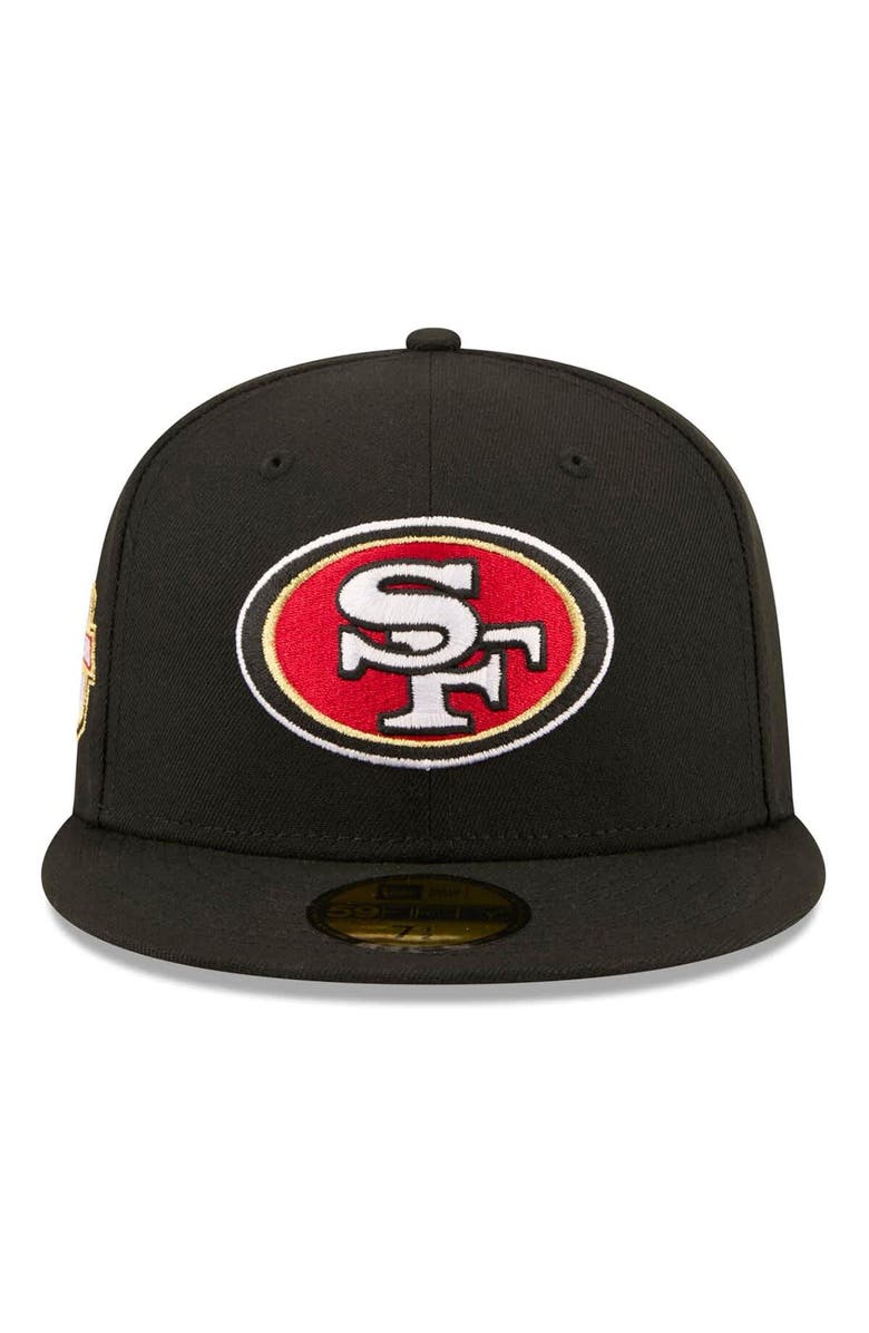 New Era Men's New Era Black San Francisco 49ers 80th Anniversary 59FIFTY Fitted Hat, Alternate, color, Black