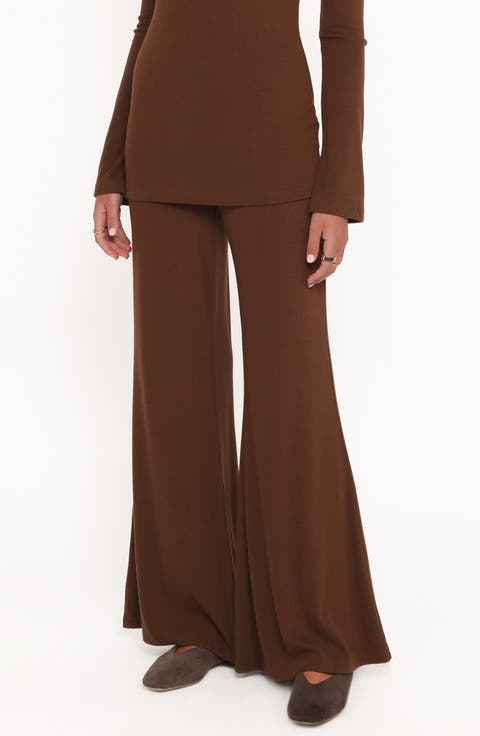 Selly Knit Top & Wide Leg Pants Set