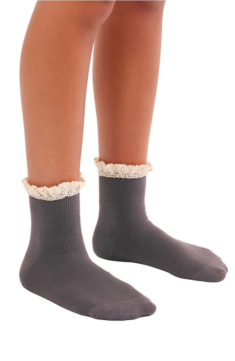 Free People Beloved Waffle Knit Ankle Socks, Main, color, 