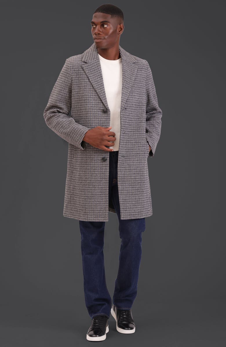 Bagatelle Houndstooth Topcoat, Alternate, color, Grey-Navy Houndstooth