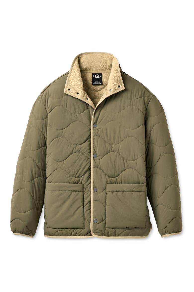 Jareth Quilted Shirt Jacket, Main, color, BURNT OLIVE
