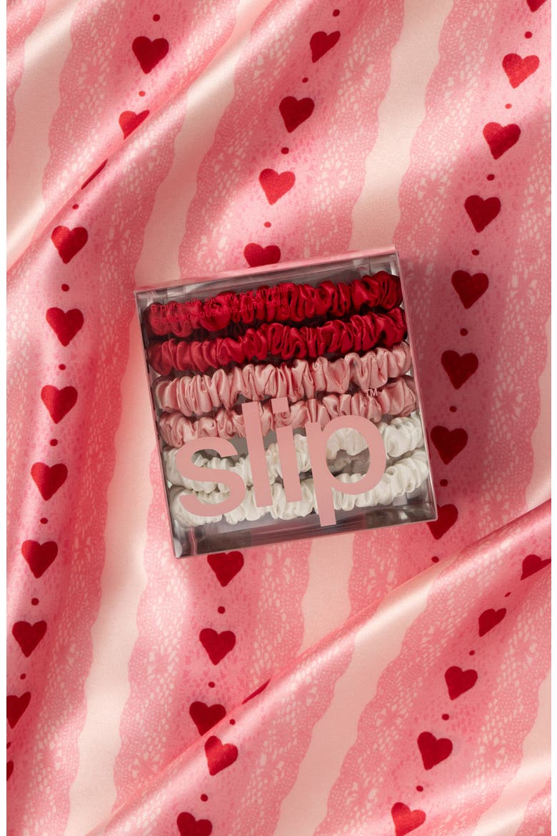 Sweetie 6-Pack Skinny Silk Scrunchies, Alternate, color, SWEETIE
