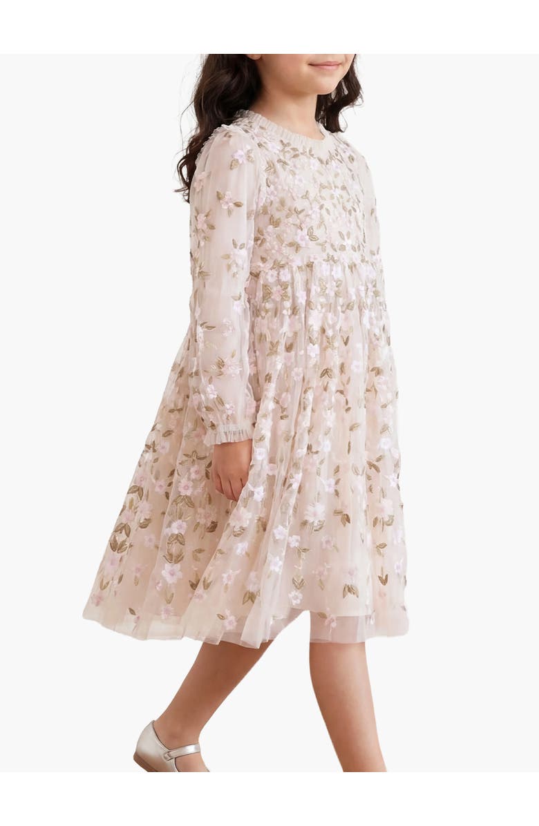 Needle & Thread Camellia Ditsy Long Sleeve Kids Dress, Alternate, color, Cream/Multi