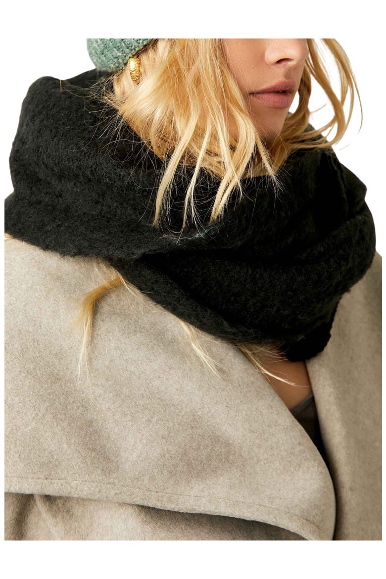 Rangeley Bouclé Knit Scarf, Alternate, color, BLACK