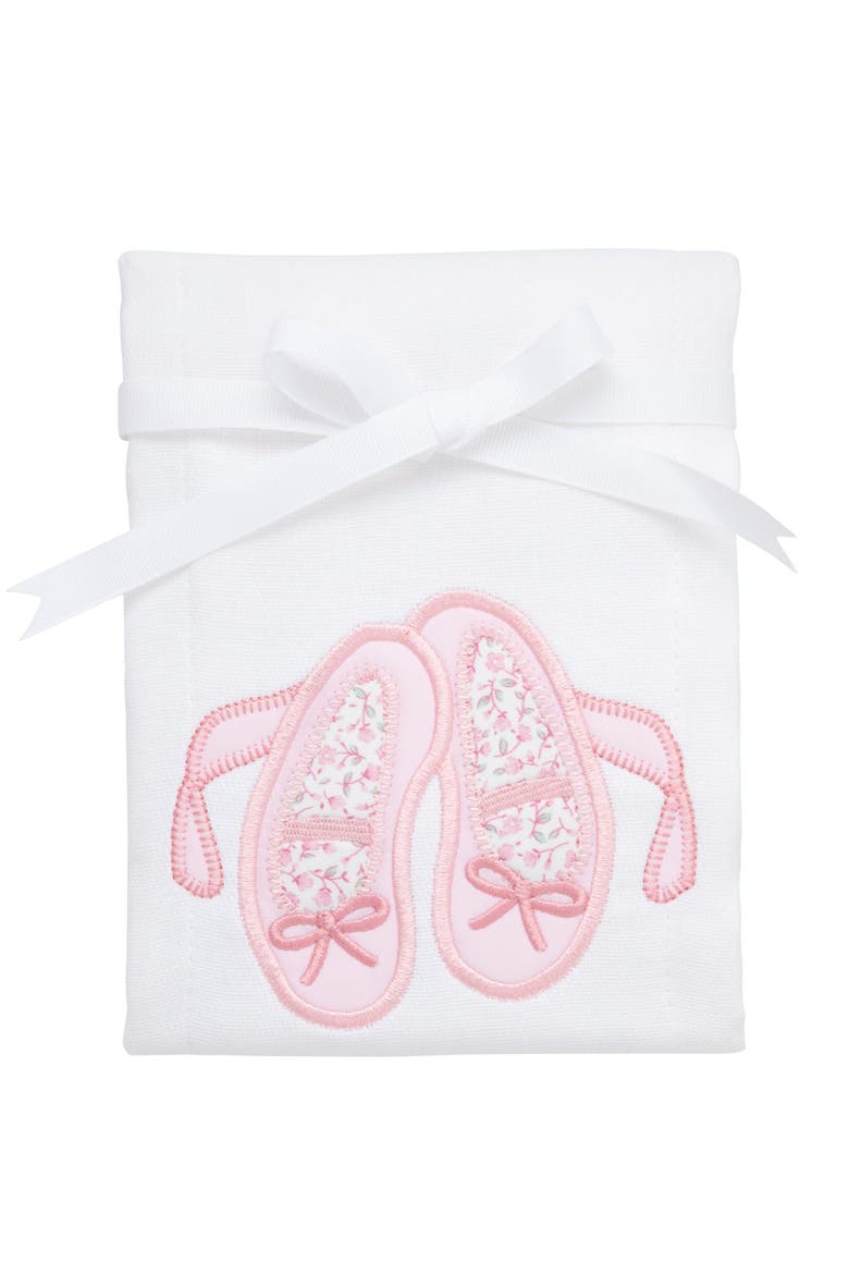 Pretty in Pink Applique Burp Cloth, Main, color, Ballet