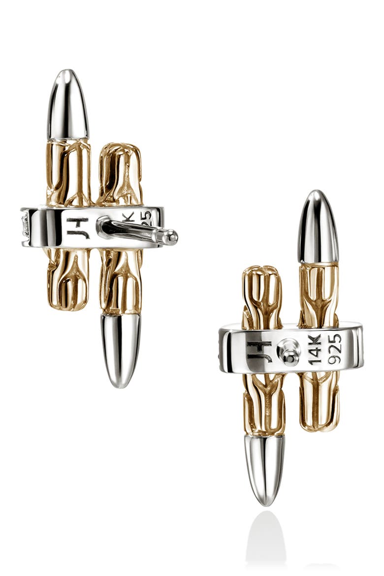 Spear Stud Earrings, Alternate, color, SILVER AND GOLD