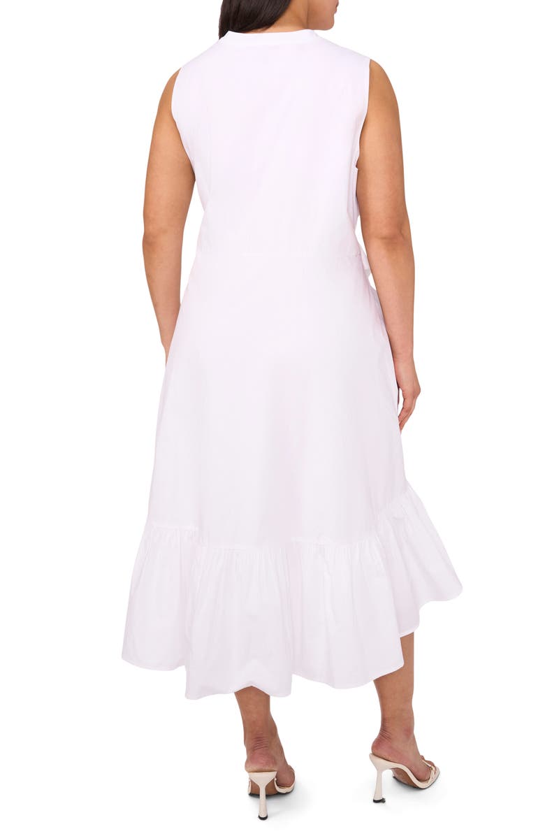 Halogen<sup>®</sup> Tie Front Cotton Midi Sundress, Alternate, color, Bright White