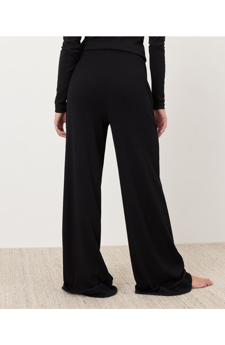 Pact Dream Rib Wide Leg Lounge Pant Made With Organic Cotton, Alternate, color, Black