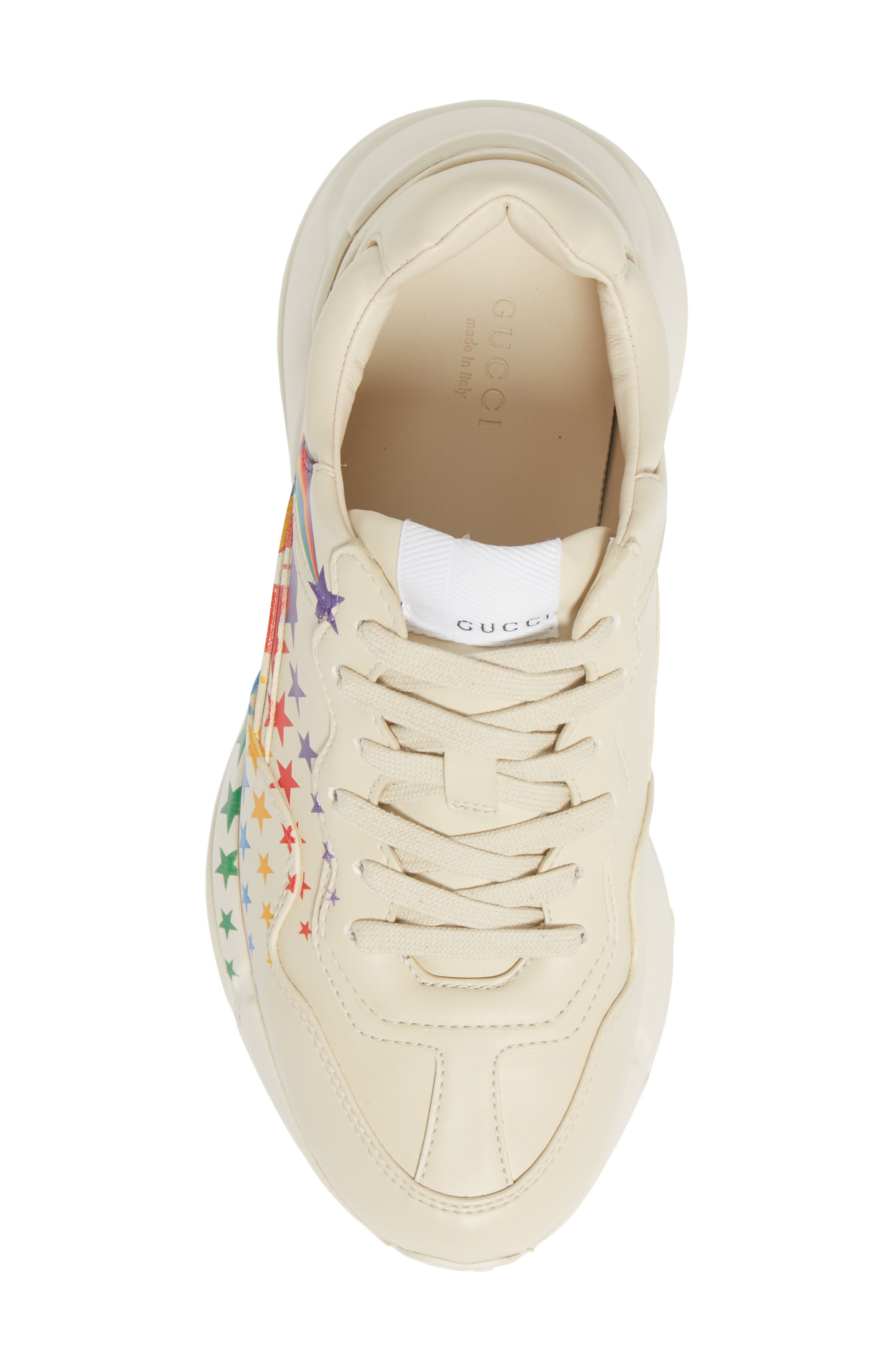 Gucci Rhyton Rainbow Stars Low Top Sneaker, Alternate, color, 