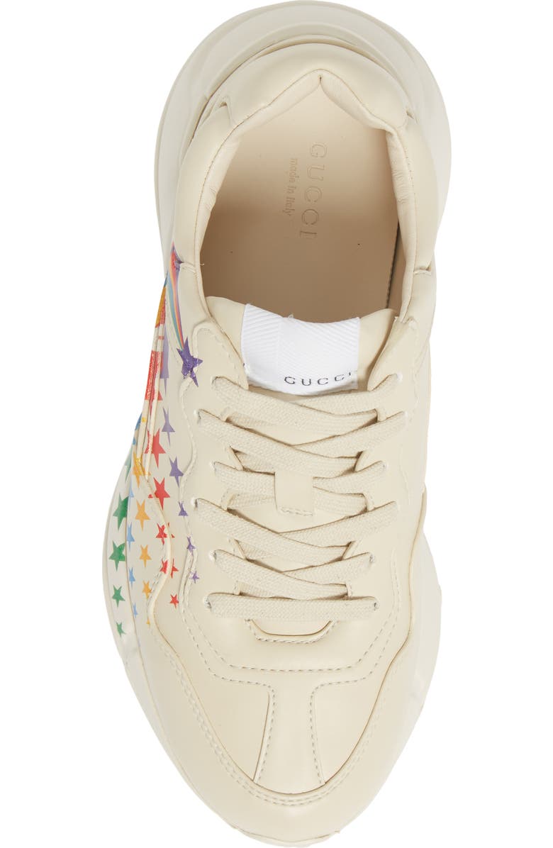 Gucci Rhyton Rainbow Stars Low Top Sneaker, Alternate, color,