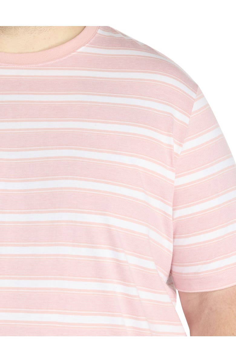 Harbor Bay by DXL Big 
Tall Moisture-Wicking Striped T-Shirt, Alternate, color, Silver Pink