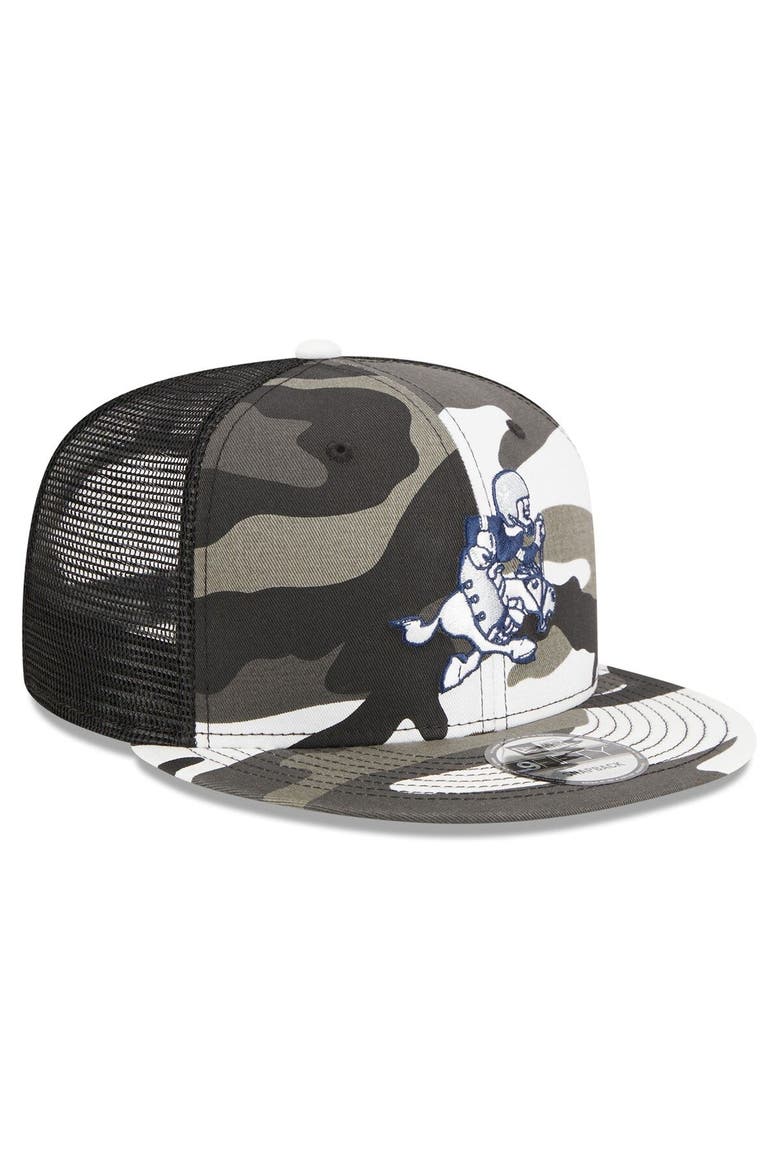 Men's New Era Urban Camo Dallas Cowboys 9FIFTY Trucker Snapback Hat, Alternate, color, Camo