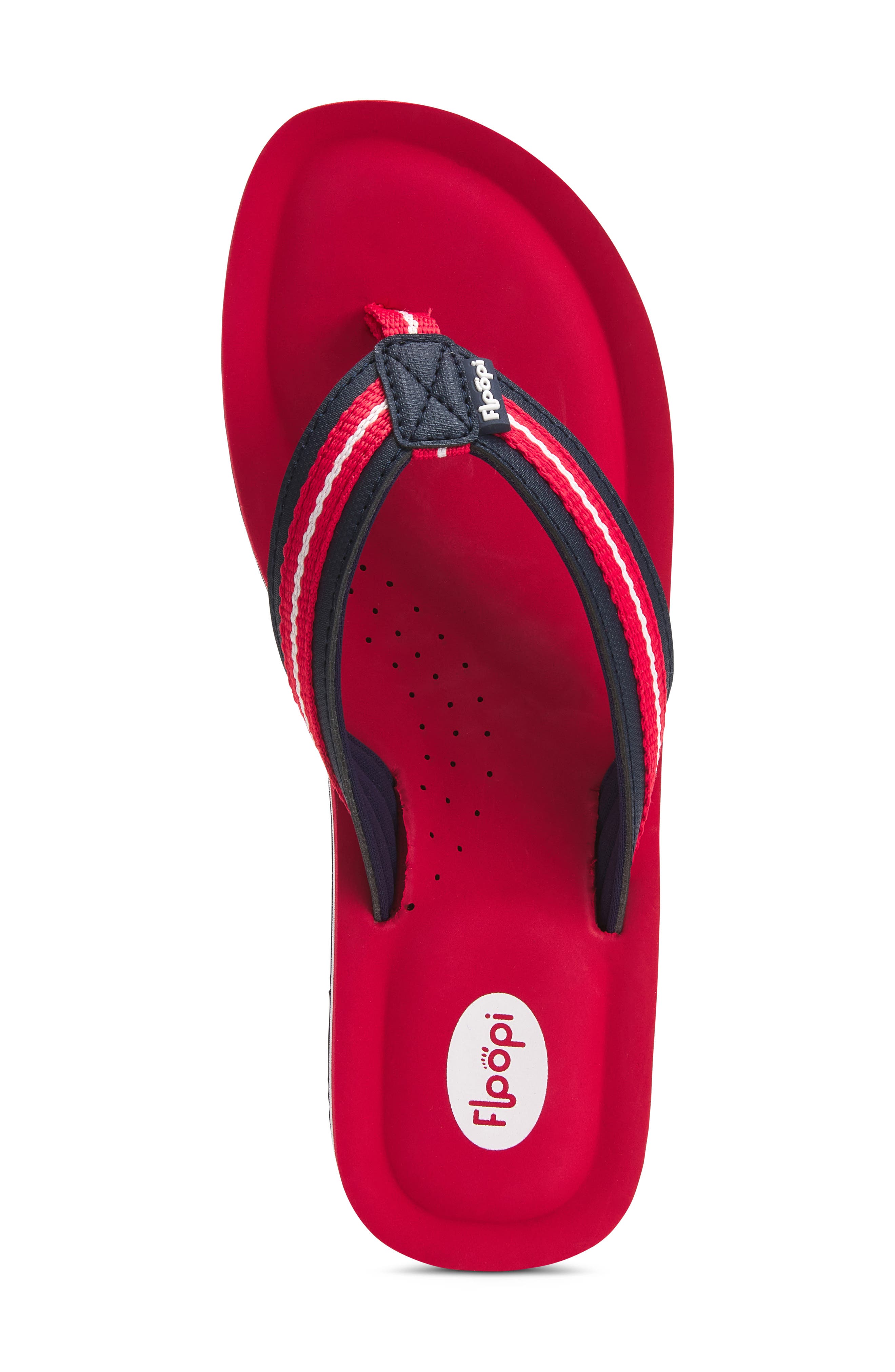 Molded Cushioned Flip Flop, Alternate, color, RED