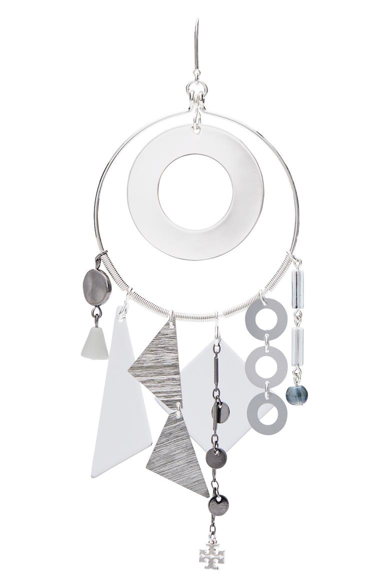 Galaxy Hoop Earrings, Alternate, color, LIGHT SILVER / WHITE