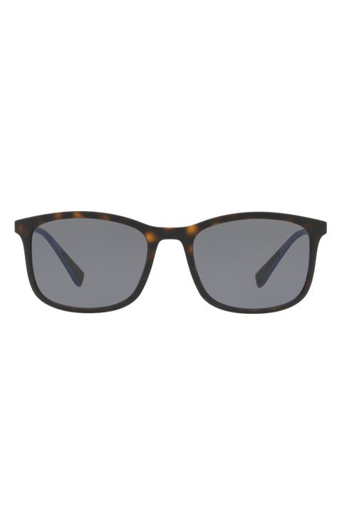 56mm Polarized Rectangle Sunglasses
