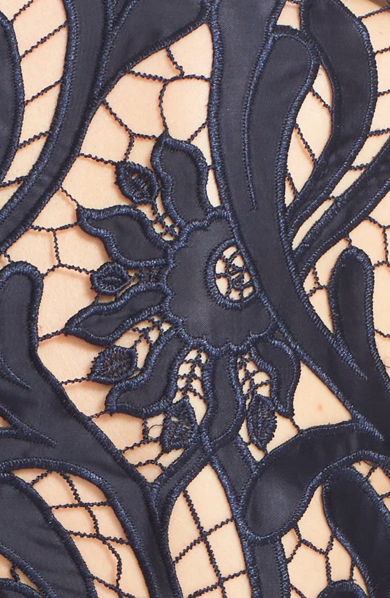 Self-Portrait 'Prairie' Mixed Lace Midi Dress, Alternate, color, 