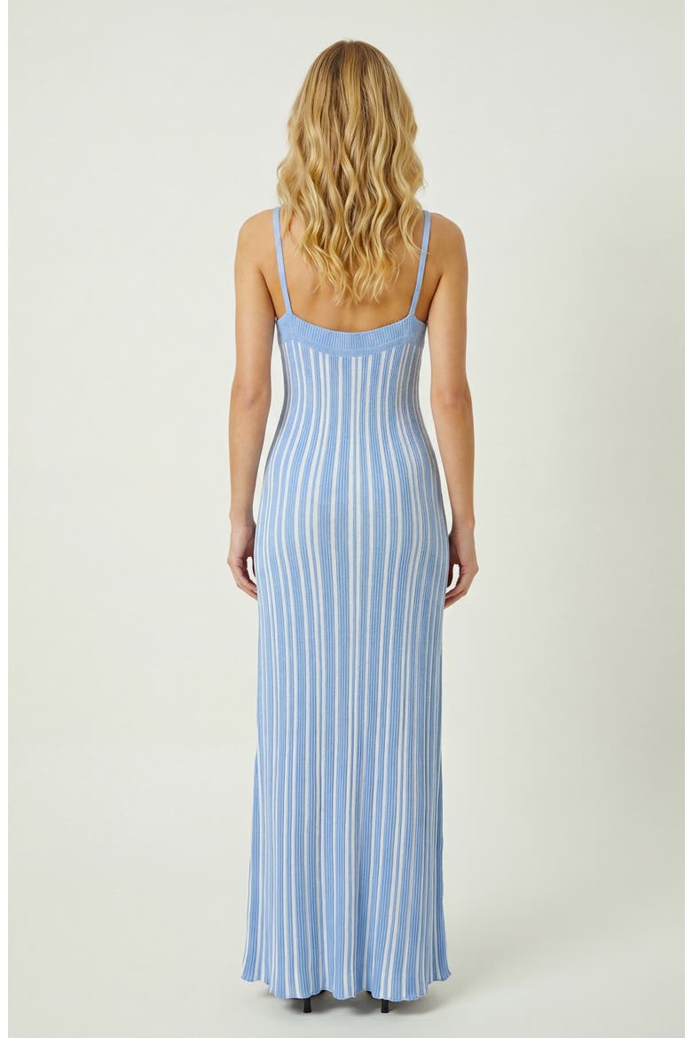 Sleeveless Knitted Striped Maxi Dress, Alternate, color, Blue