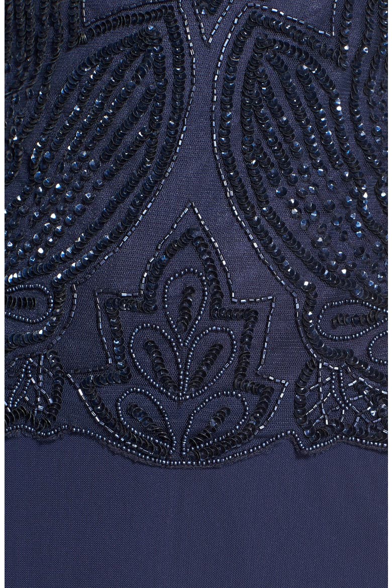 Embellished Mesh Gown, Alternate, color, NAVY