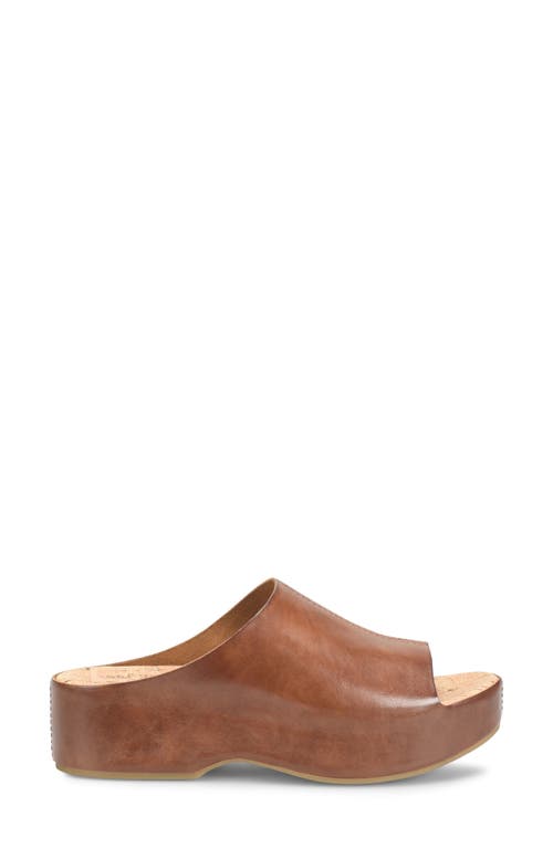 Kork-ease ® Yazmin Platform Slide Sandal In Brown Leather