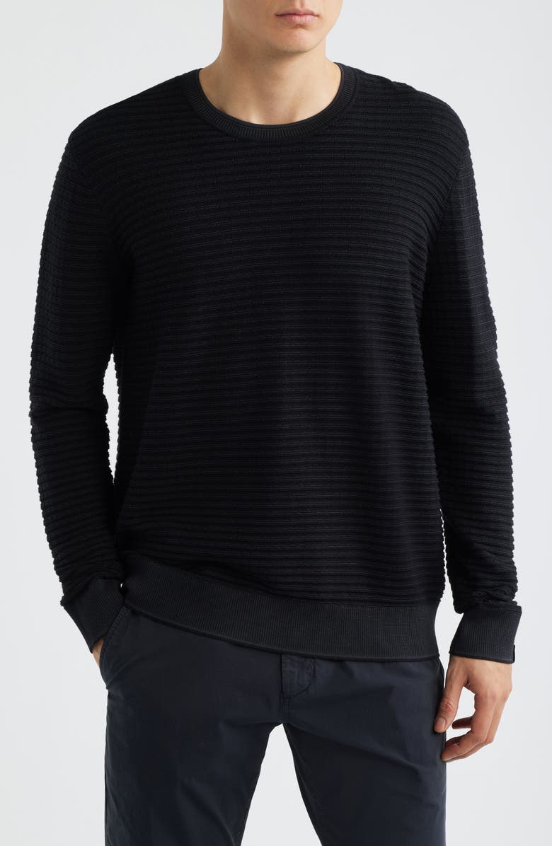 rag & bone Harvey Stripe Cotton Blend Sweater, Main, color, Black