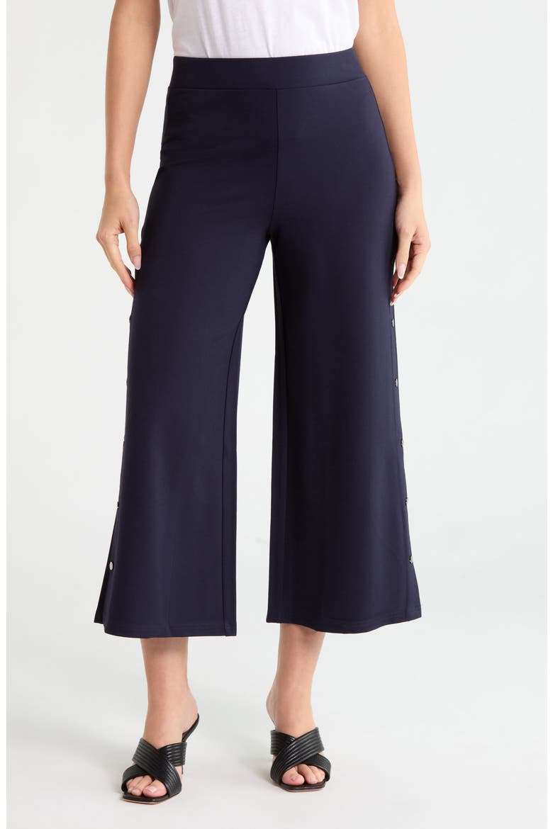 Side Snap Cropped Pants, Main, color, NAVY