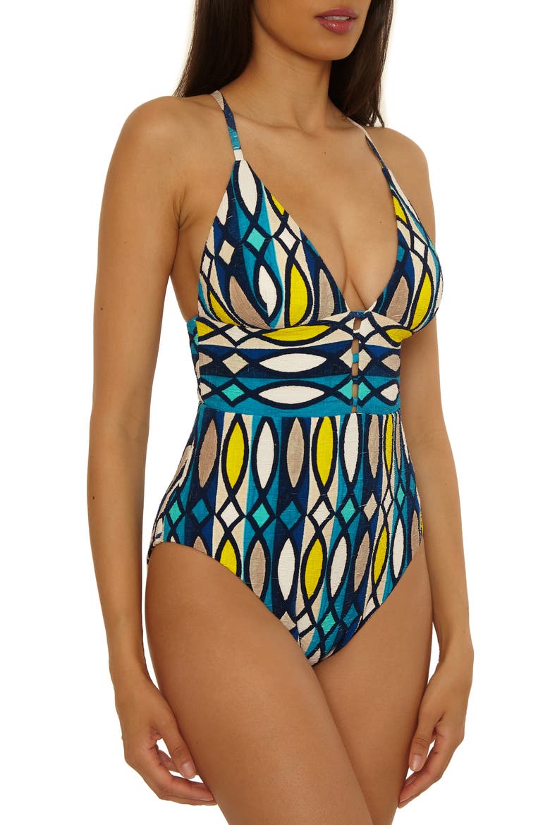 Paros Empire Waist One-Piece Swimsuit, Alternate, color, MULTI