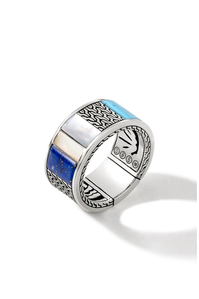 Classic Chain Mixed Stone Band Ring, Alternate, color, BLUE