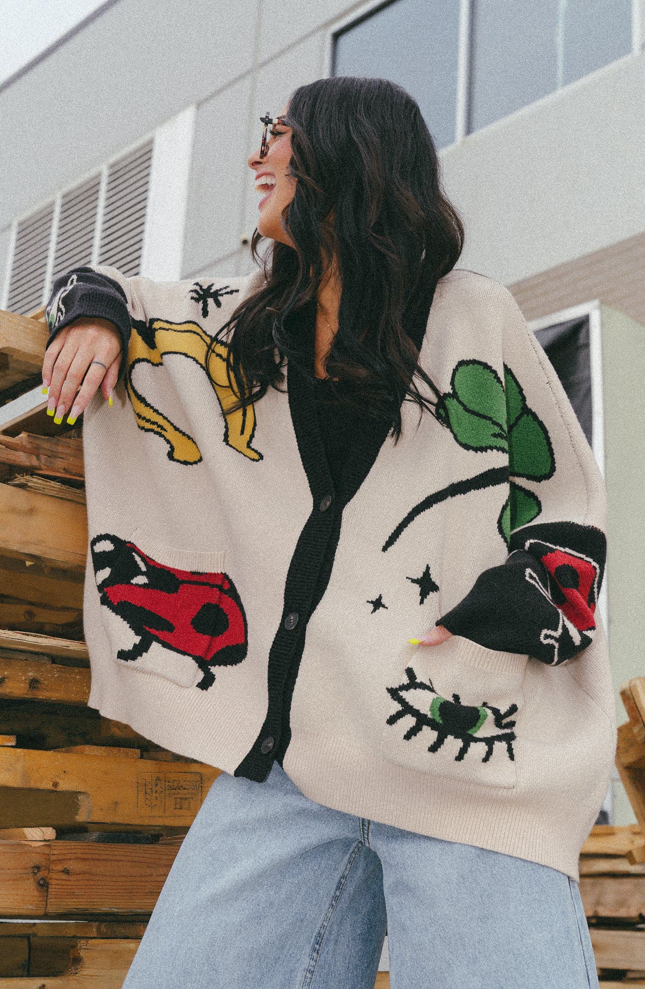 Lucky Clover Oversize Cardigan - image 2