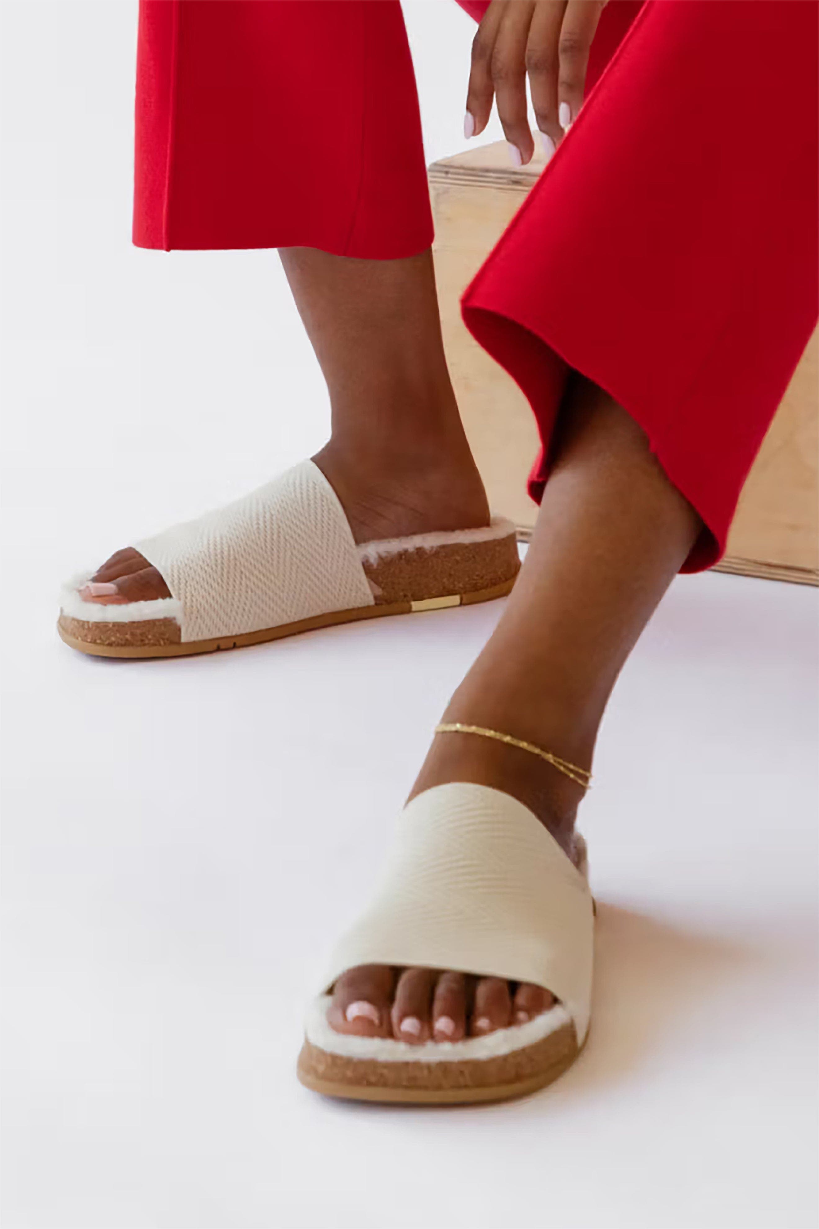 MESSAGE Cozy Shaw Slide, Alternate, color, Creme Brulee