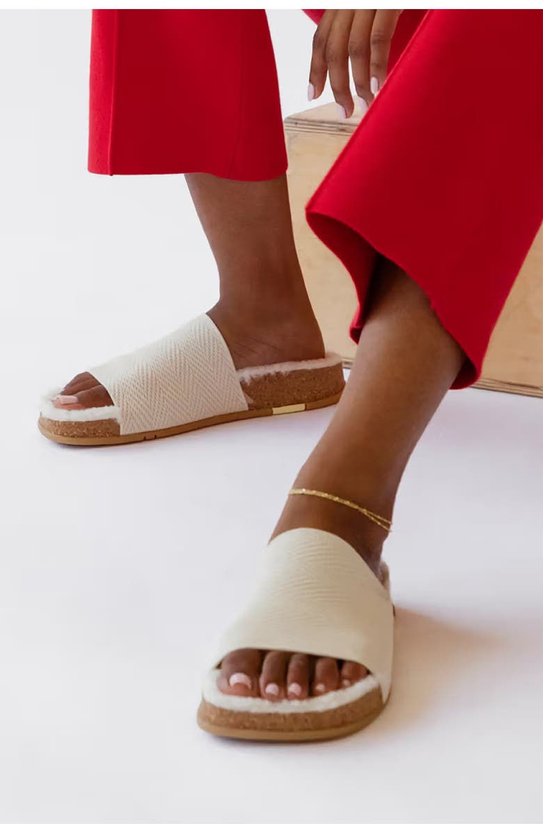 MESSAGE Cozy Shaw Slide, Alternate, color, Creme Brulee