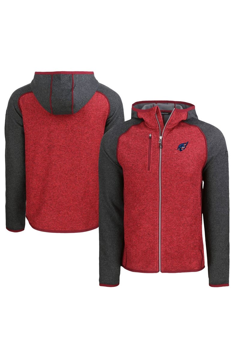 Cutter & Buck Men's Cutter & Buck Heather Cardinal/Heather Charcoal Arizona Cardinals  Americana Mainsail Full-Zip Hooded Jacket, Main, color, Heather Red