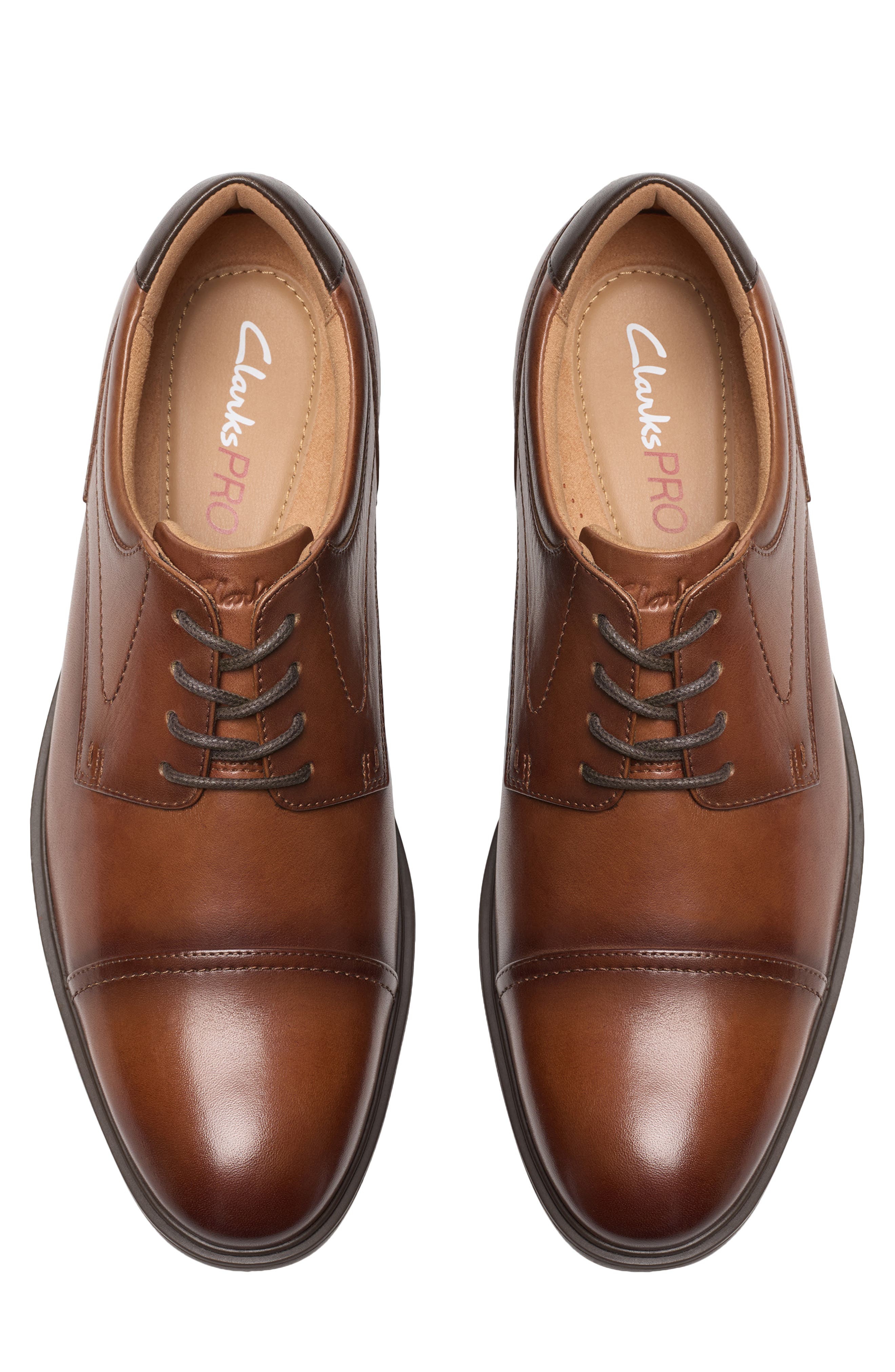 Eldredge Cap Toe Derby, Alternate, color, DARK TAN LEATHER