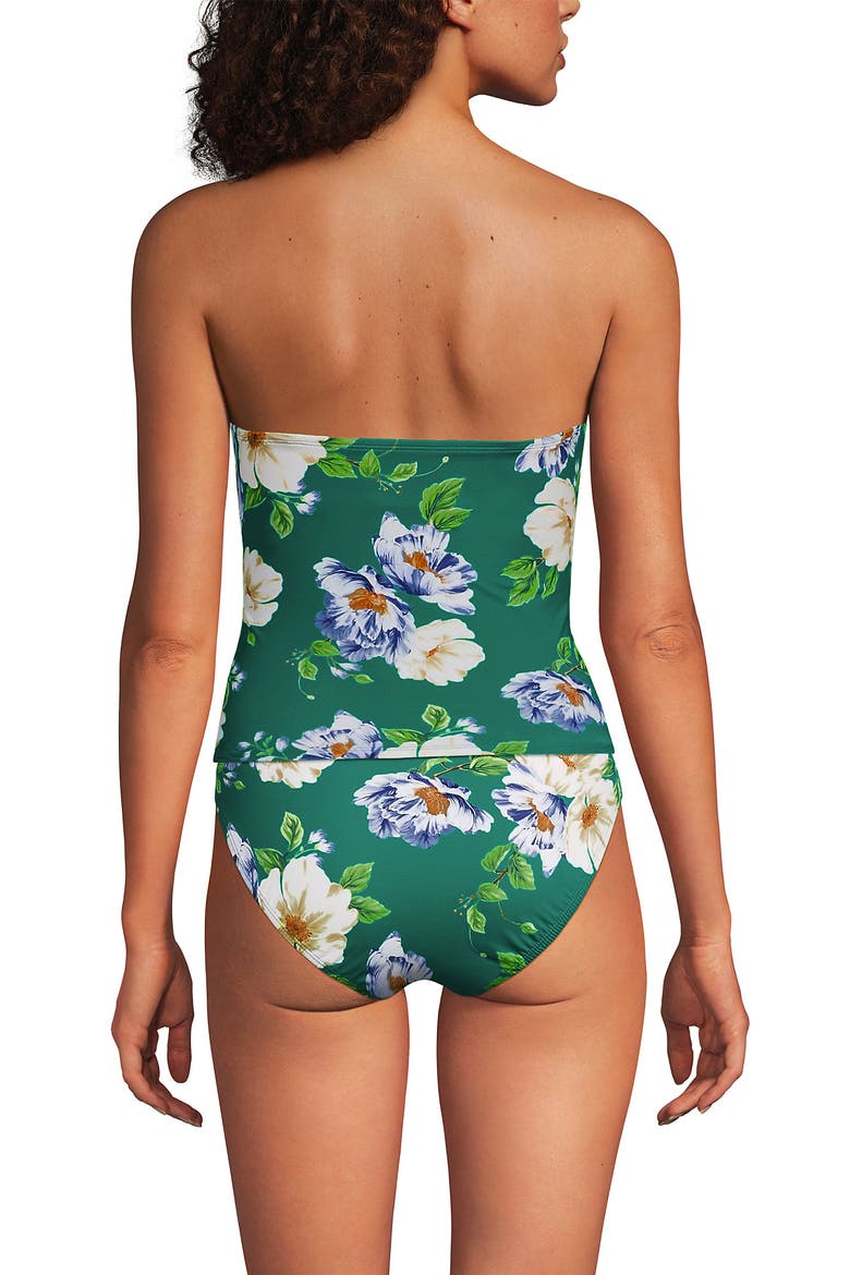 D-Cup Slender Suit U-Wire Bandeau Tankini Top, Alternate, color, Island Emerald Petunia Floral