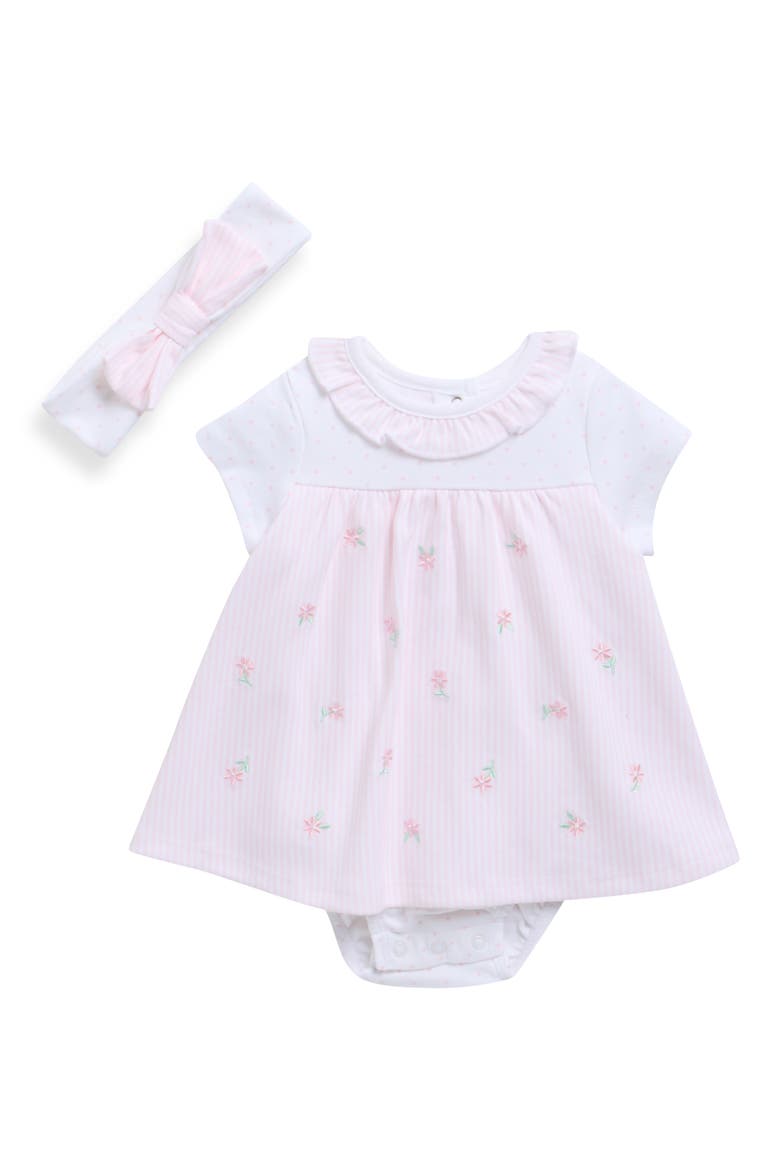 Picnic Popover Dress & Headband Set, Main, color, PINK