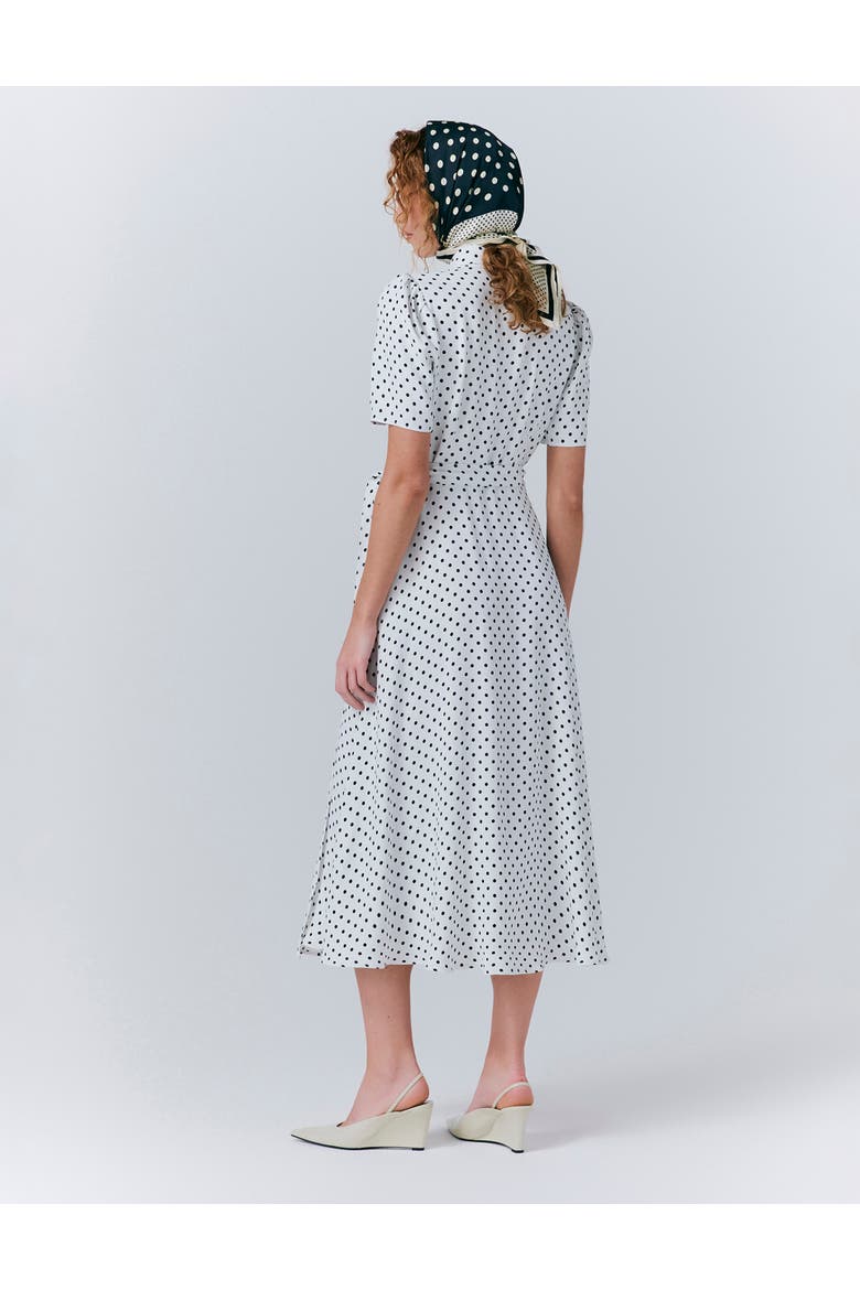Giselle Crepe Polka Dot Wrap Dress, Alternate, color, Ivory Polka Dot