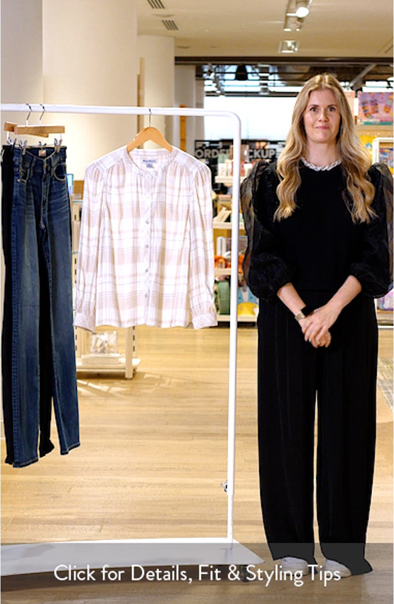 Pearl Beach Plaid Flannel Button-Up Shirt, sales video thumbnail