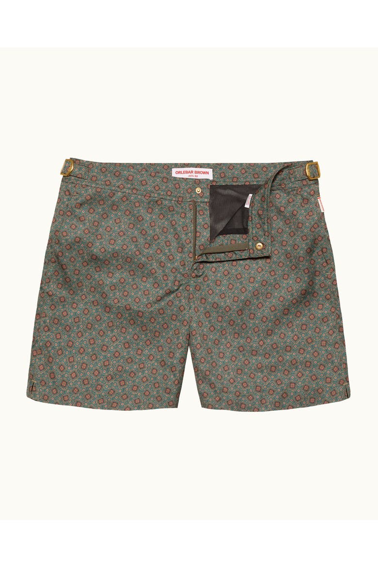 Bulldog Exclusive-Print Swim Shorts, Main, color, HERBAL GREEN