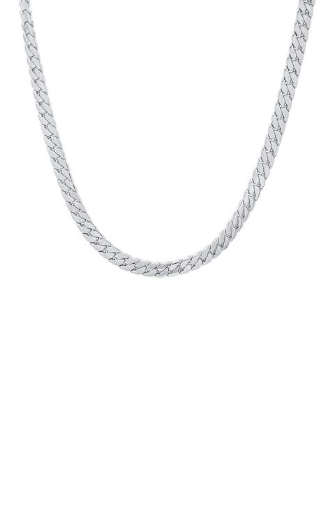 Men's Stainless Steel Flat Snake Chain Necklace