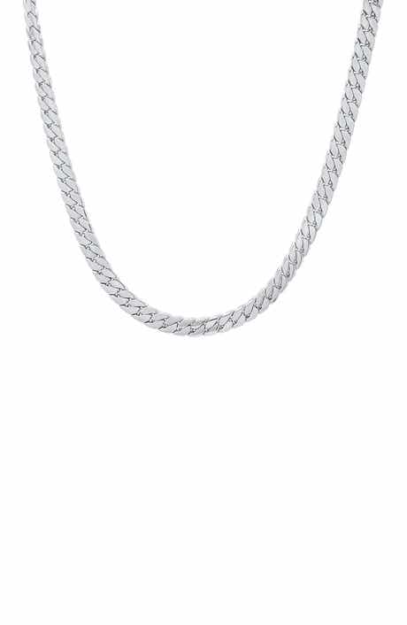 Men's Stainless Steel Flat Snake Chain Necklace