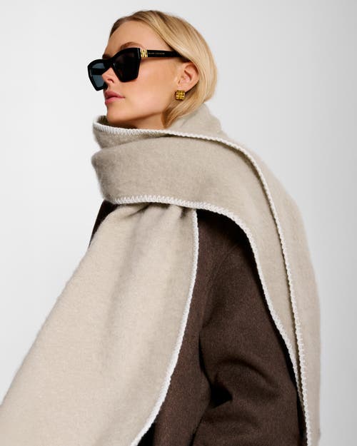 Katie Loxton Whipstitch Scarf In Brown