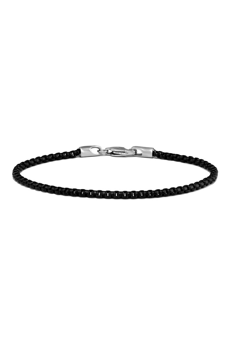 Men's Box Chain Bracelet, Main, color, BLACK