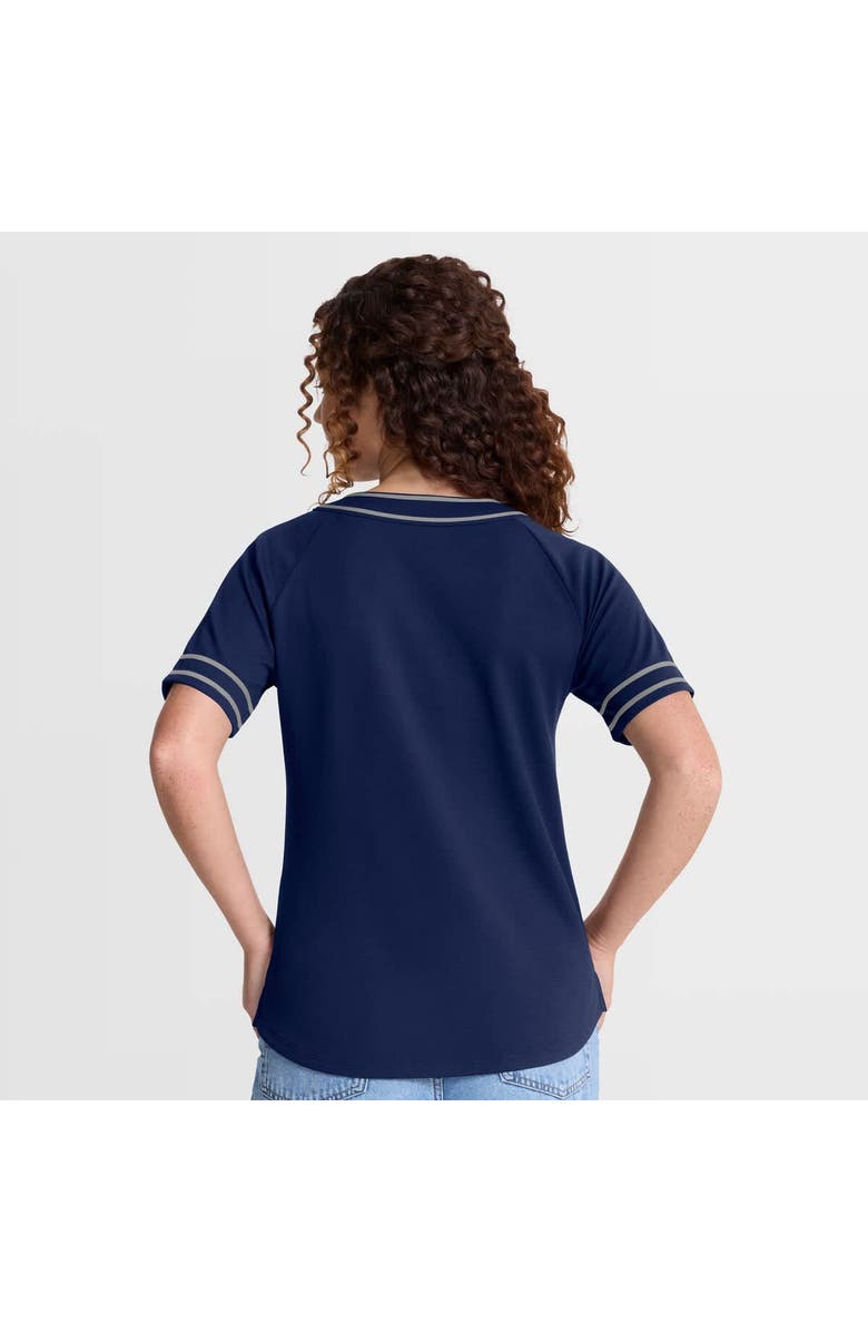 FANATICS Women's Fanatics Navy New York Yankees Diva Race Ahead Raglan V-Neck T-Shirt, Alternate, color, Navy