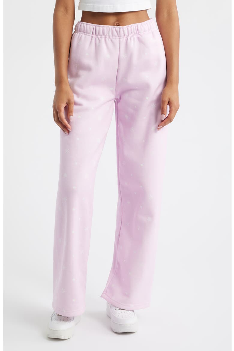 Snow Angel Core Wide Leg Sweatpants, Main, color, LIGHT PINK