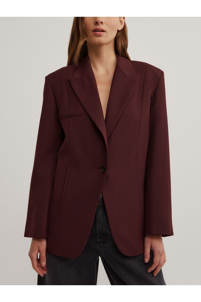 Piped Pocket Blazer, Main, color, Wine